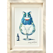 （「気まぐれ猫のお届けもの」複製原画）身も心も赤ワイン