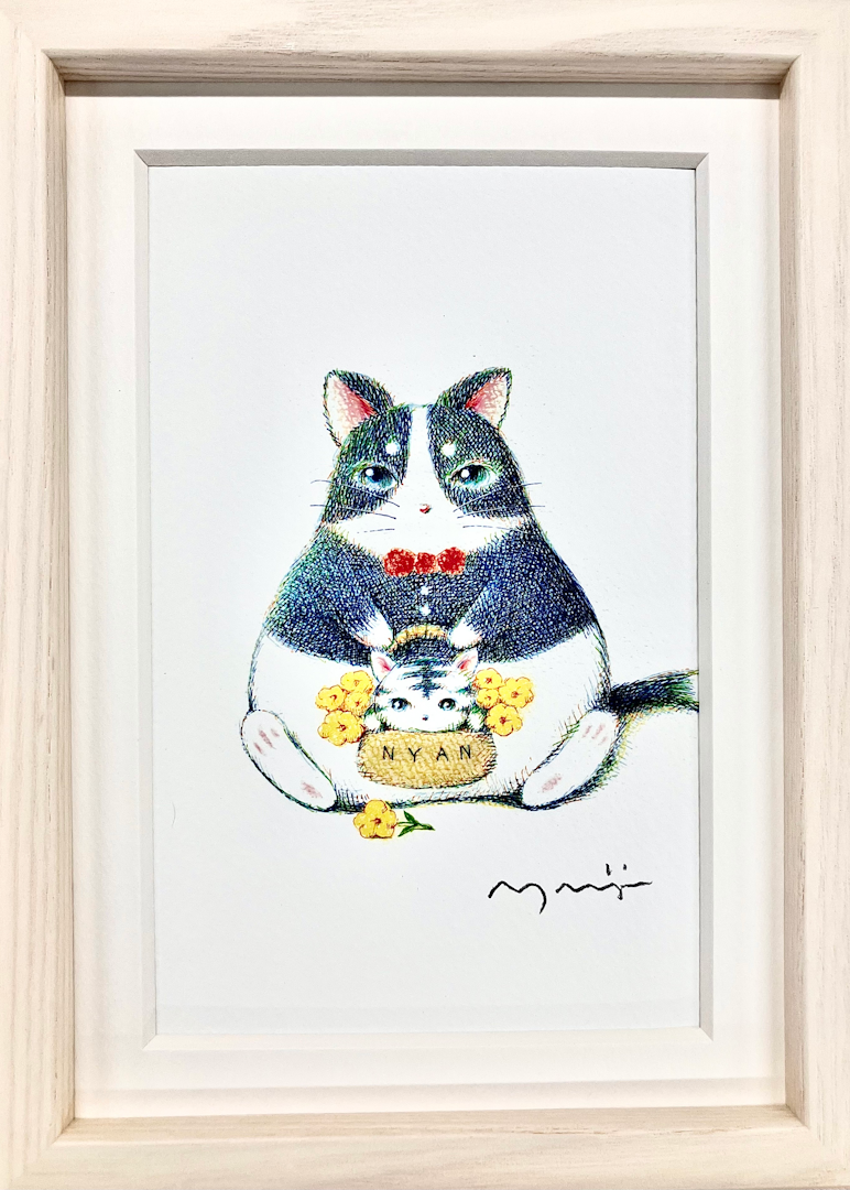 しあわせを詰め込むバッグ（「気まぐれ猫のお届けもの」ジクレー版画）