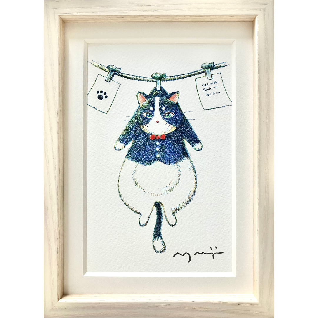 （「気まぐれ猫のお届けもの」複製原画）忘れないでクリップ